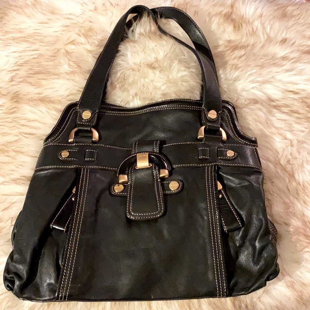 B Makowsky large leather Tote
